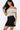 SaltTree Love Poem black high-waisted scuba mini skirt with a notched side slit and slim faux-leather belt