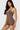 SaltTree Love Poem brown airbrush onesie romper with scoop neck and sculpting second-skin fit on a model