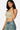 SaltTree model wearing a stone ribbed seamless tube top by Love Poem, featuring a fitted strapless design.
