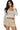SaltTree model wearing Love Poem taupe lace bloomer shorts with ruffle frills, a decorative bow, and elastic waist.