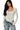 SaltTree Love Poem white long sleeve scoop neck bodysuit on a model wearing denim jeans