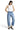 SaltTree Mica Denim high-rise barrel-leg jeans in vintage medium wash with a cuffed hem on a model.