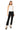 SaltTree Mica Denim mid-rise ankle straight jeans in solid black worn by a model with a white tank top