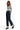 SaltTree Mica Denim high-rise wide-leg ankle jeans in dark indigo glitter fabric with raw hem on a model