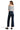 SaltTree Mica Denim high-rise wide-leg jeans in dark indigo glitter fabric with raw-cut hem worn by a model