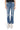 SaltTree Mica Denim high rise straight jeans in vintage medium blue with distressed knees and raw side slit hem