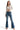 SaltTree Mica Denim high-rise flared jeans in vintage wash with vertical front seam detailing on a female model