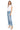 SaltTree model wearing Mica Denim high-rise straight leg jeans with a folded hem and light wash finish