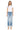 SaltTree model wearing Mica Denim high-rise straight leg jeans in medium-light wash with a folded hem and white tee.