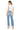 SaltTree Mica Denim high-rise straight leg jeans in medium-light wash with folded hems worn by a model from behind