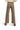 SaltTree Miou Muse high rise wide leg crop pants in brown soft stretch twill with a raw hem, back view.