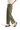 SaltTree olive green high-rise wide-leg crop pants in soft stretch twill with a raw hem, worn with white sandals.