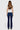 SaltTree ONE HUNDRED B high rise bootcut jeans in dark denim with a 32-inch inseam, shown from the back view.