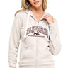 SaltTree Reflex beige fleece zip-up hoodie with California embroidery worn by a model