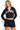 SaltTree Reflex black cropped fleece zip-up hoodie with California graphic print worn by a model
