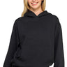 SaltTree Reflex black brushed fleece pullover hoodie with kangaroo pocket worn by a smiling model