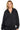 SaltTree model wearing a black Reflex fleece relaxed fit zip-up hoodie with a drawstring hood and kangaroo pockets.