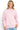 SaltTree Reflex pink oversized fleece crew neck sweatshirt with ribbed trims worn by a smiling model