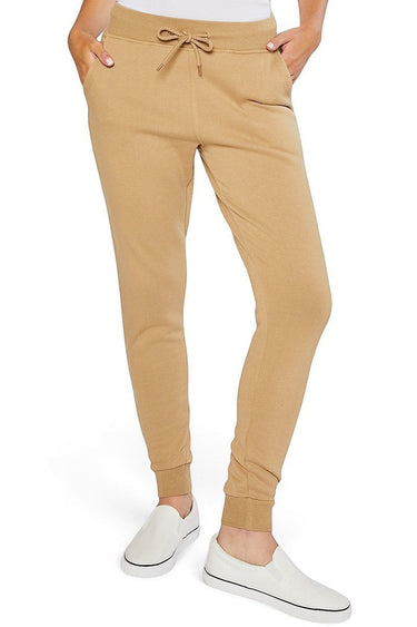 SaltTree Reflex tan French terry boyfriend joggers with a wide elastic drawstring waistband and side pockets