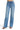 SaltTree Risen Jeans high rise straight leg denim in medium wash with tummy control and frayed raw hem