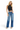 SaltTree model wearing Risen Jeans high rise slouchy baggy jeans in dark indigo wash with vertical front seam detail
