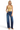 SaltTree model wearing Risen Jeans mid rise wide baggy jeans in dark indigo wash with a clean stitched hem
