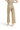 SaltTree Miou Muse high-rise wide-leg crop pants in tan stretch twill with a raw hem, back view on a model.