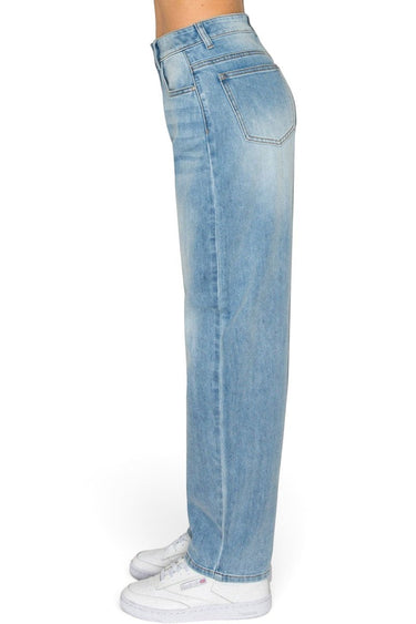 SaltTree Wax Jean medium blue sand wash balloon wide leg denim jeans with a structured fit and classic 5-pocket design