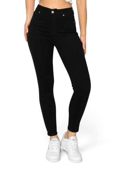 SaltTree Wax Jean high-rise black skinny denim pants with a 27-inch inseam and classic five-pocket design