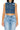SaltTree Wax Jean cropped boxy medium blue denim vest with destroyed detailing and button-front closure on a model.
