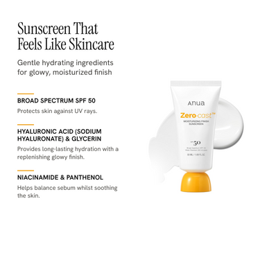 Sunscreen that feels like skincare — Broad Spectrum SPF 50, hyaluronic acid, niacinamide
