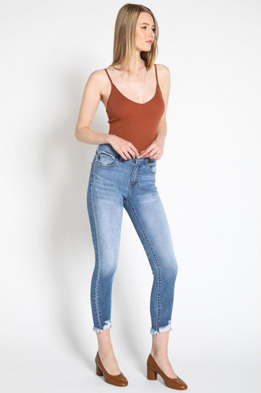 Kancan - Women's Mid Rise Distressed Ankle Skinny Jeans - kc7274-SaltTree