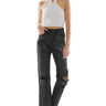 Kancan - Lynne Ultra High-Rise Straight Jeans in Rigid Dark Grey (30" Inseam) - kc6387dgop - Final Sale-SaltTree