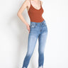 Kancan - Women's Mid Rise Distressed Ankle Skinny Jeans - kc7274-SaltTree